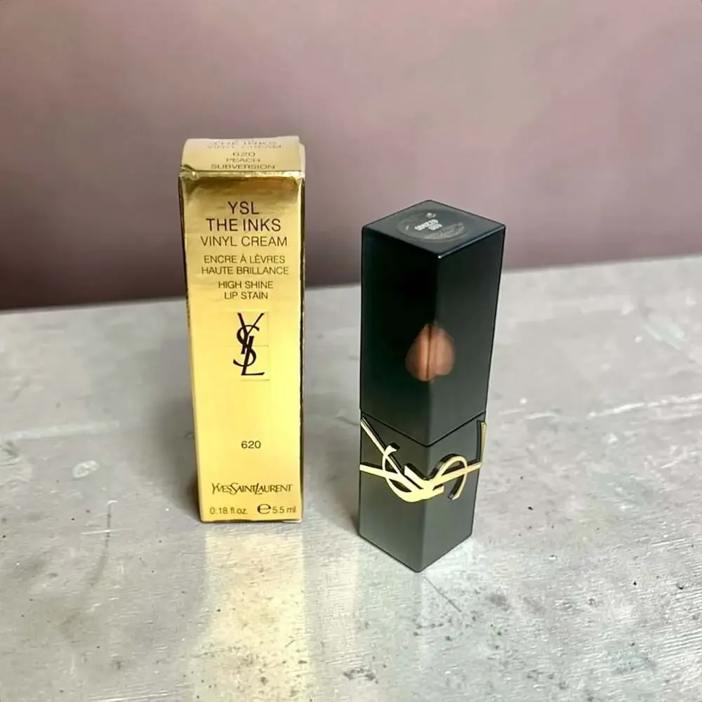 YSL The Inks Vinyl Cream High Shine Lip Stain in shade 620 Peach Subversion